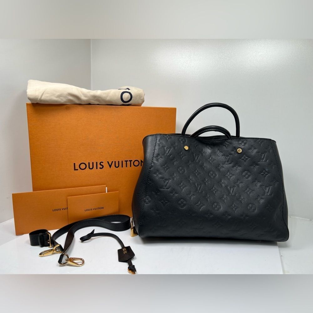 Louis Vuitton Montaigne Handbag Monogram Empreinte Leather GM